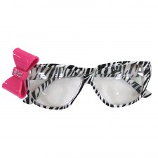 Zebra Print Nerd Glasses With Bow