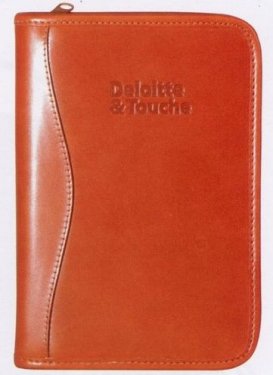 Zippered Organizer w/ Weekly Planner/ Address Book & Notepad(Stock Leather)