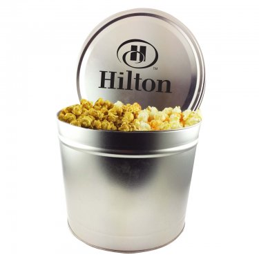 2 Gallon Popcorn Tin/Trio (Butter, Cheddar, Car...
