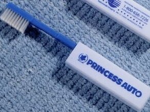 Blue Travel Toothbrush in White Case