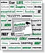 Magnetic Word Set (44 pieces), Screen-printed, White Matte Vinyl Topcoat