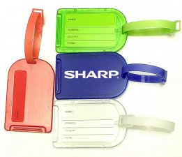 Rectangular Luggage Tag with Durable Rubber Buckle Strap