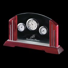 Three Face Regency Clock, Thermometer & Barometer