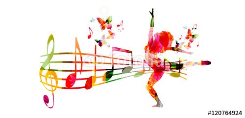 Creative music style template vector illustration, colorful music staff and n... - 901150523