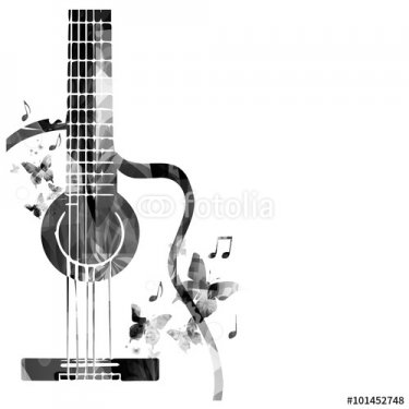 Guitar with butterflies design - 901150518