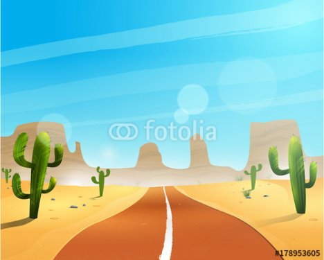 Road through the desert - 901150446
