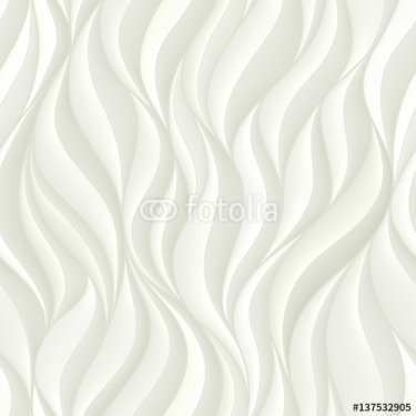 Seamless pattern with white volumetric waves. Abstract background. - 901150549