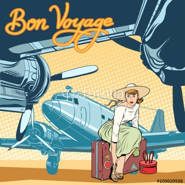 Bon voyage beautiful girl on the runway - 901150376