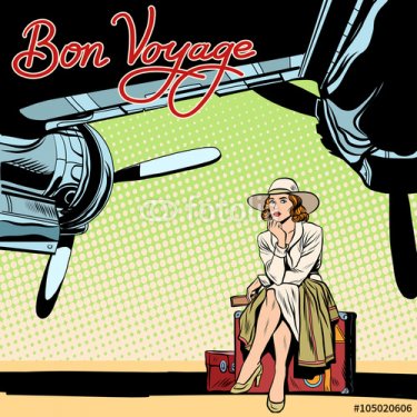 Bon voyage beautiful girl on the runway - 901150379