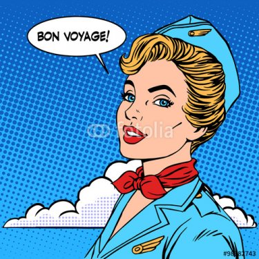 Bon voyage stewardess tourism travel flight - 901150371