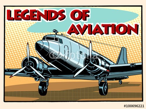 Legends of aviation abstract retro airplane - 901150375