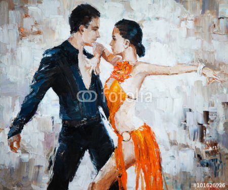 tango dancers digital painting, tango dancers - 901150703
