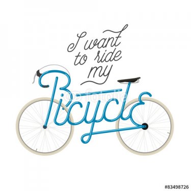 Abstract bicycle illustration with quote - 901150825