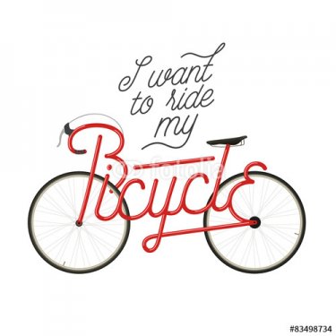 Abstract bicycle illustration with quote - 901150826