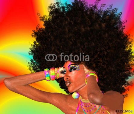 Afro Girl,Abstract Background - 901150785