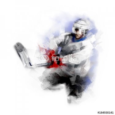 Digital illustration of a hockey player