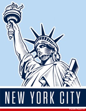 Statue of Liberty. New York landmark and symbol of Freedom and Democracy. - 901150859