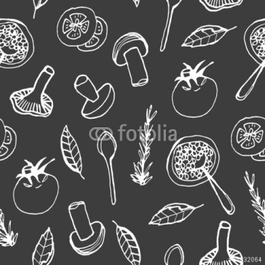 Doodle food seamless pattern - 901150890