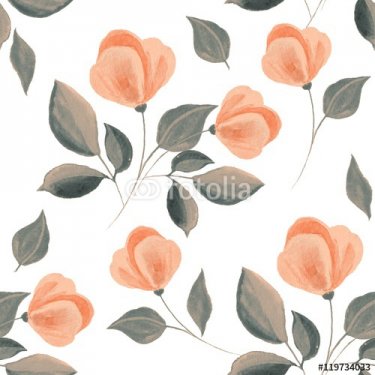 Romantic flowers. Hand drawn floral pattern. Seamless background 55. 