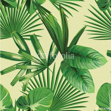 tropical  palm leaves seamless background