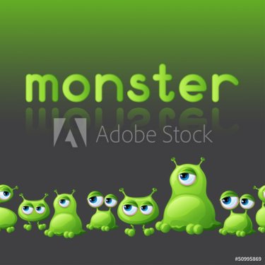 Abstract background with cute monsters. - 901140613