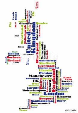 abstract map of united kingdom / great britain - 900569398