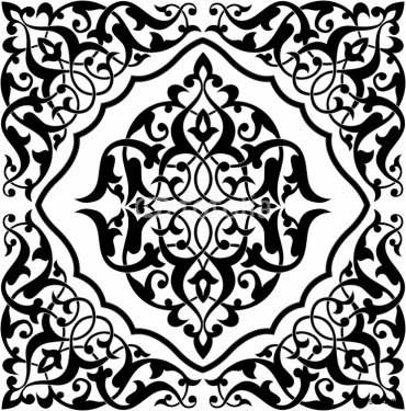 Arabesque Tile Black and White - 901139554