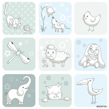 Baby card with animals - 900454483