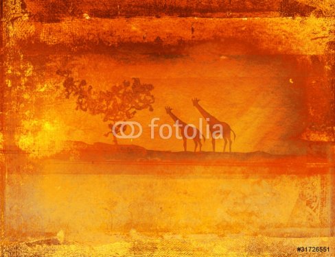 background with African fauna and flora - 900263364