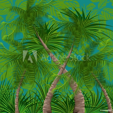 Background with tropical plants