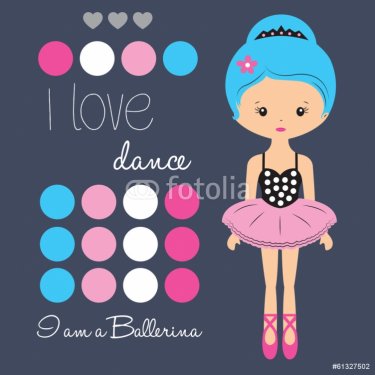 Ballerina girl vector illustration - 901142556
