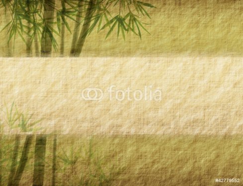 bamboo on old grunge paper texture background - 900456831