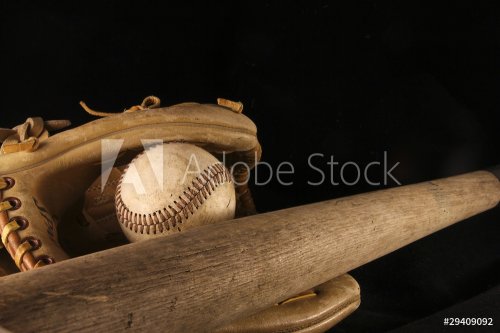 Baseball, Bat & Glove - 900452875