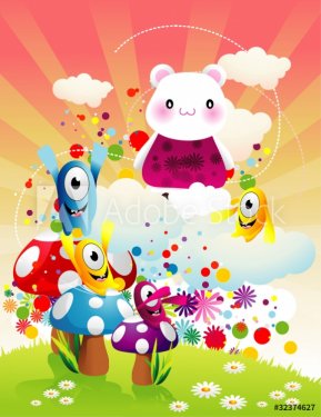 bear and characters vector - 900485426