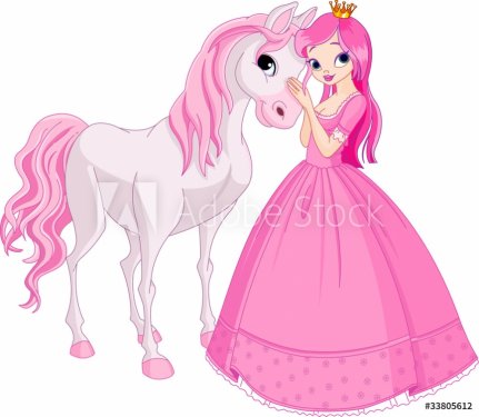 Beautiful princess and horse - 900497790