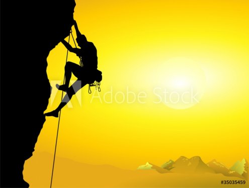Bergsteiger an einer Felswand
