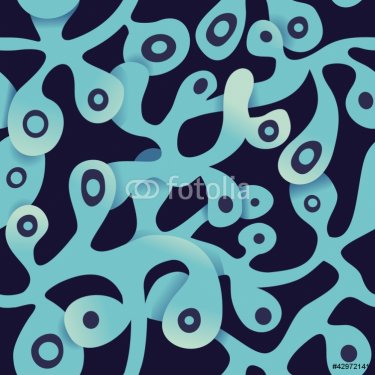Blue seamless pattern with molecule elements - 900461492