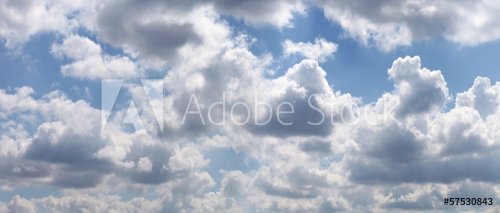 Blue sky with gray clouds - 901140948