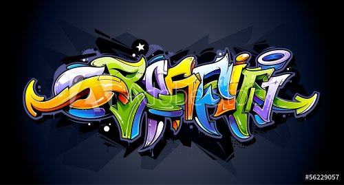 Bright graffiti lettering