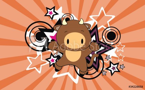 bull baby cartoon jump background - 900499044