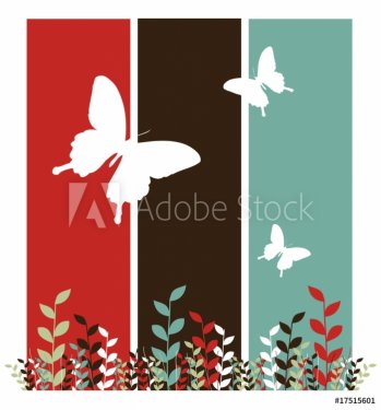 Butterflies and leaves background - 900461743
