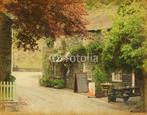 cafe in a small village near Keswick, Lake District, UK. - 901140114
