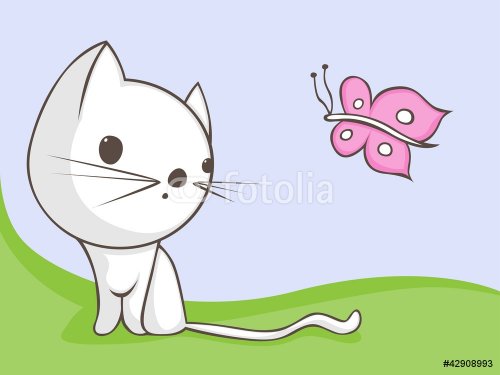 Cat with butterfly