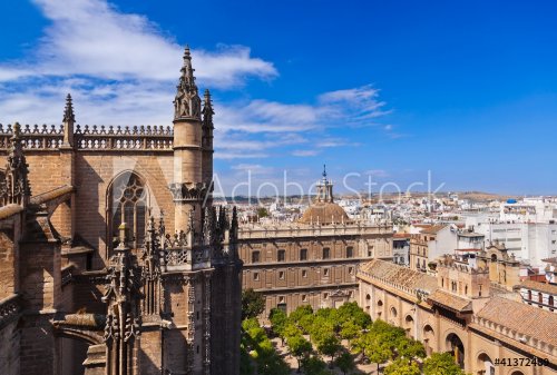 Cathedral La Giralda at Sevilla Spain - 900398761