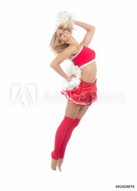 cheerleader dancer from cheerleading team jumping - 900739849