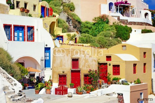 colorful Greece - Santorini architecture - 900590390