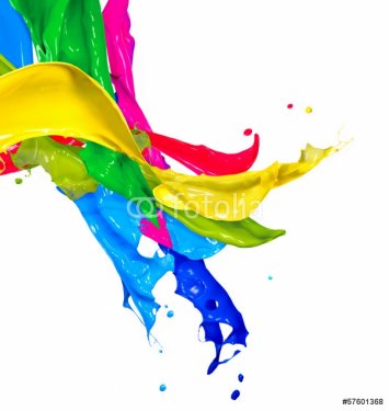 Colorful Paint Splash Isolated on White. Abstract Splashing - 901141207