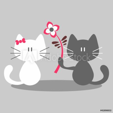 Cute couple of kittens in love - 900458665