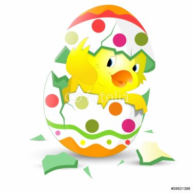 Cute Easter Chicken in Egg Shell - 900454590