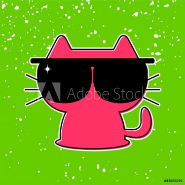 Cute funny kitten in sunglasses - 900590662